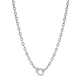 Long Link Chain Necklace with Diamond Claw Clasp - 37"