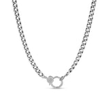 Short Heavy Cable Chain Necklace with Diamond Claw Clasp - 18"