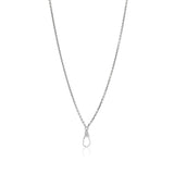 Silver Cable Chain Necklace with Diamond Swivel Clasp - 19" & 31"
