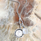 Silver Cable Chain Necklace with Diamond Swivel Clasp - 19" & 31"