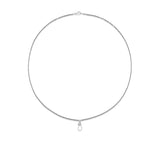 Silver Cable Chain Necklace with Diamond Swivel Clasp - 19" & 31"