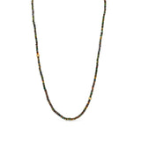14k Black Ethiopian Opal Layering Necklace with Diamond Donuts - 34"