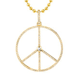 14k Gold & Diamond Peace Chain Necklace - 32"