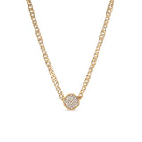 14k Round Diamond Cobblestone Pendant Necklace - 18"