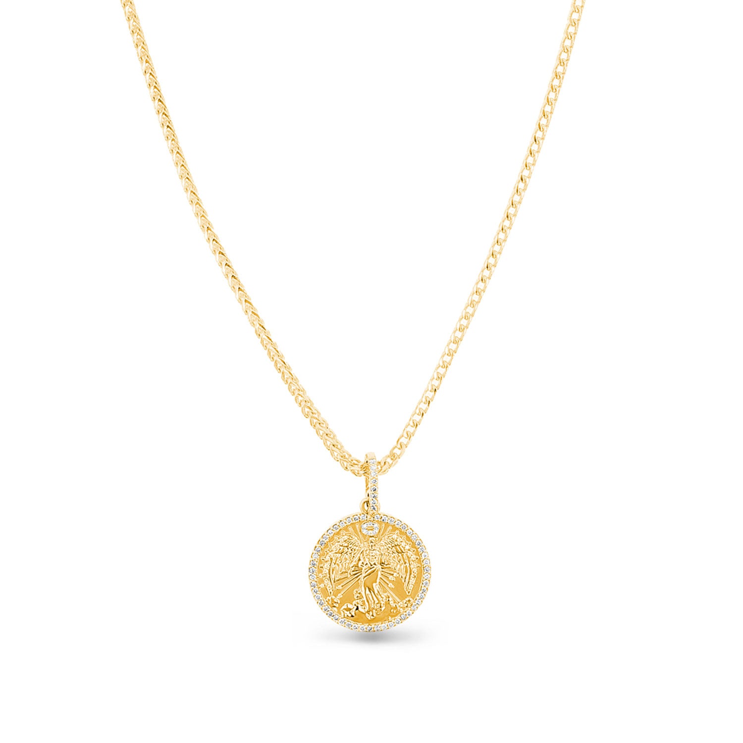 14K Gold & Diamond Guardian Angel Coin Necklace – Sheryl Lowe