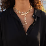 14k Gwyneth Chain with Diamond Toggle Necklace - 18"