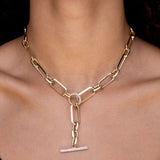14k Gwyneth Chain with Diamond Toggle Necklace - 18"