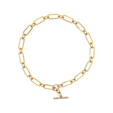 14k Gwyneth Chain with Diamond Toggle Necklace - 18"