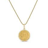 14k Diamond Three Graces Medallion "Faith Love Wisdom" - 30mm