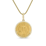 14k Diamond Three Graces Medallion "Faith Love Wisdom" - 30mm