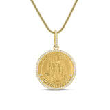 14k Diamond Three Graces Medallion "Faith Love Wisdom" - 30mm