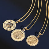14k St. Christopher "Protect Us" Diamond Halo Medallions