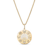 14k Luck and Light Manifestation Medallion Only or on Franco Chain - 28"