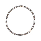 14k Black Diamond Link Necklace with 14k White Diamond Link - 18"
