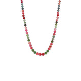 14k Mix Tourmaline Graduated Round Knotted Necklace - One of a Kind