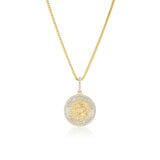 14k St. Christopher "Protect Us" Diamond & White Enamel Pendant Only or on Franco Chain 18"
