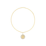 14k St. Christopher "Protect Us" Diamond & White Enamel Pendant Only or on Franco Chain 18"