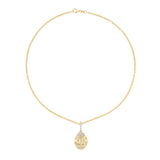 14k Love Bug with Pink Tourmaline & Diamond Pendant on Cable Chain Necklace - 18"