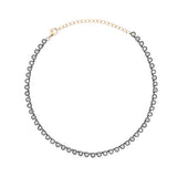 14k Heirloom Diamond and Black Rhodium Tennis Necklace - 16"