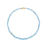 14k Aquamarine Heishi Bead Necklace - 18"