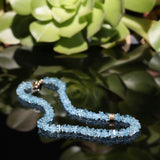 14k Aquamarine Heishi Bead Necklace - 18"