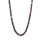 14k Hand Knotted Ethiopian Black Opal Layering Necklace - 34"