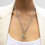 Mix Metal Yin Yang Pendant Only or on Soho Chain Necklace - 28"