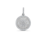 Silver and Diamond Evil Eye Pendant Medallion Only or on Cable Chain