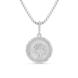 Diamond Lotus "Hold Us in Your Light" Medallion Pendant Only or on Franco Chain