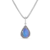 Opal Teardrop Diamond Pendant