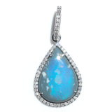 Opal Teardrop Diamond Pendant