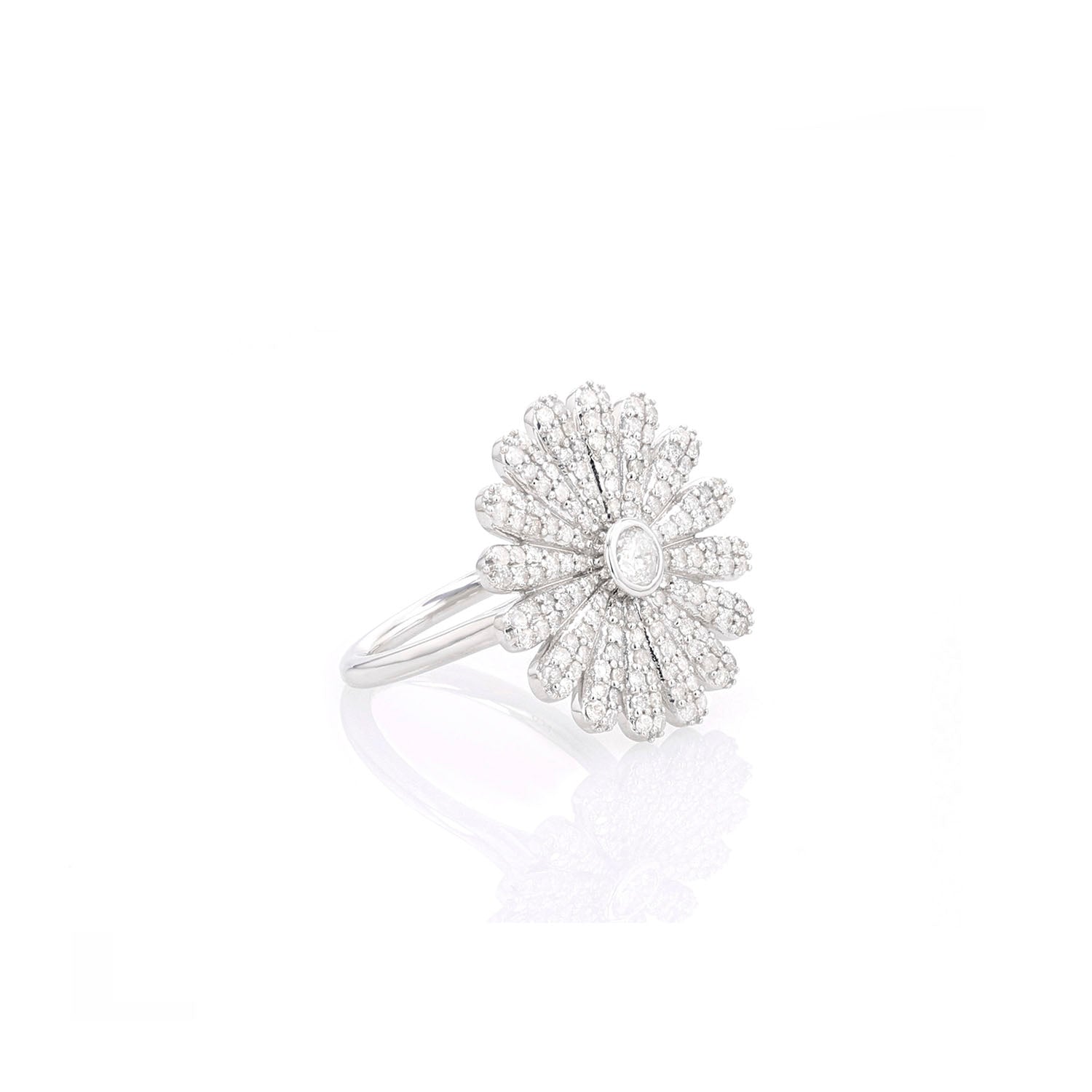925 Sterling Silver Daisy Flower Cluster Ring - Available In Sizes 6, 7, 8, 9, 10
