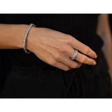 Chain Link Bracelet with Rainbow Cobblestone Confetti Bar