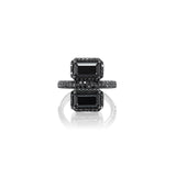 Spinel with Black Diamond Stacked Ring