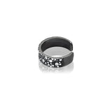 Black and White Cobblestone Diamond Mini Cuff Ring