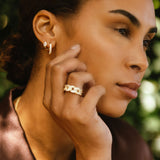 14k Everyday Emerald Cut Diamond Huggie Hoops