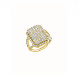 14k Gold Diamond Shield Ring