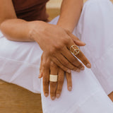 14K Gold Diamond Wide Cuff Ring