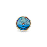 14k Opal and Turquoise Inlay Sunset with Diamond Bezel Ring
