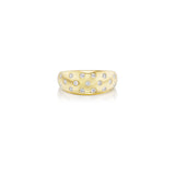 14k Waterdrop Diamond Domed Band Ring