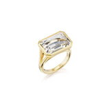 The Joni 14k Gold Emerald Cut Ring - Crystal Quartz