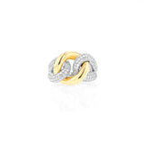 Mixed Metal Diamond Love Knot Ring