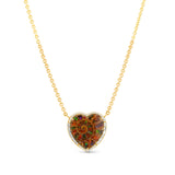 14k Gold Ammonite Heart Pendant on Cable Chain "One of a Kind"
