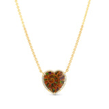14k Gold Ammonite Heart Pendant on Cable Chain - One of a Kind
