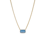 14k Aquamarine and Diamond Pendant on Cable Chain Necklace - One of a Kind