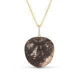 14k Sand Dollar Prong Set Pendant on Cable Chain - One of a Kind