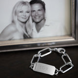 Custom Engravable Silver Large Gwyneth ID Bracelet