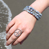Butterfly Beach Stack - Grey Moonstone, Botswana Agate & Opal - 8mm