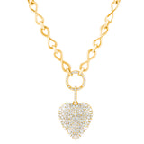 14k Forever in Love Diamond Cobblestone Heart Pendant