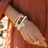 14k Bone Bracelet with St. Christopher Charm - 8mm